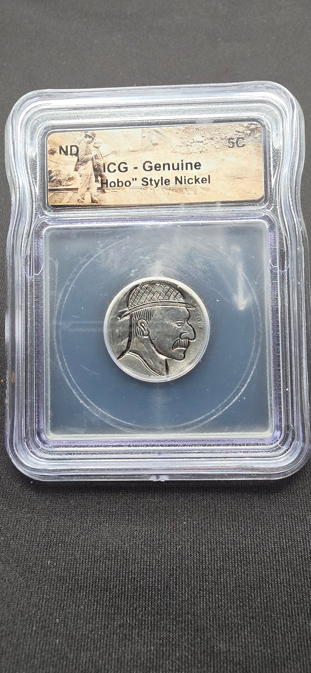 ICG Genuine “Hobo” Style Buffalo Nickel – Hand-Carved Folk Art Coin