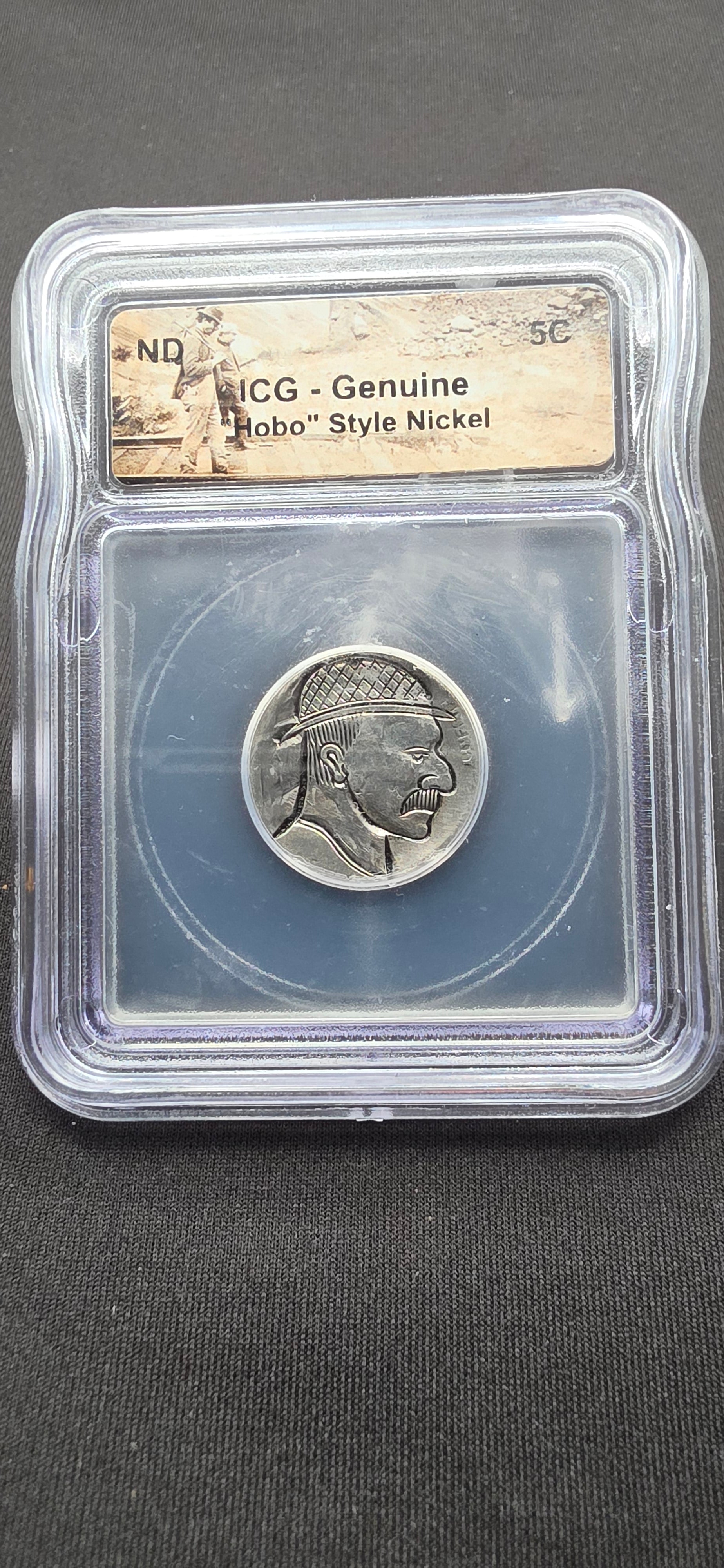 ICG Genuine “Hobo” Style Buffalo Nickel – Hand-Carved Folk Art Coin