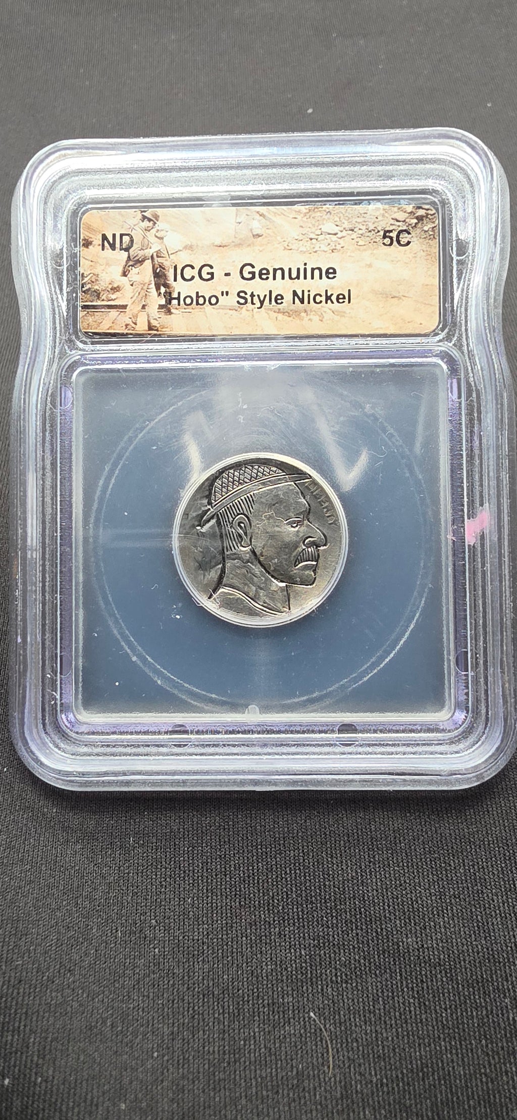ICG Genuine “Hobo” Style Buffalo Nickel – Hand-Carved Folk Art Coin