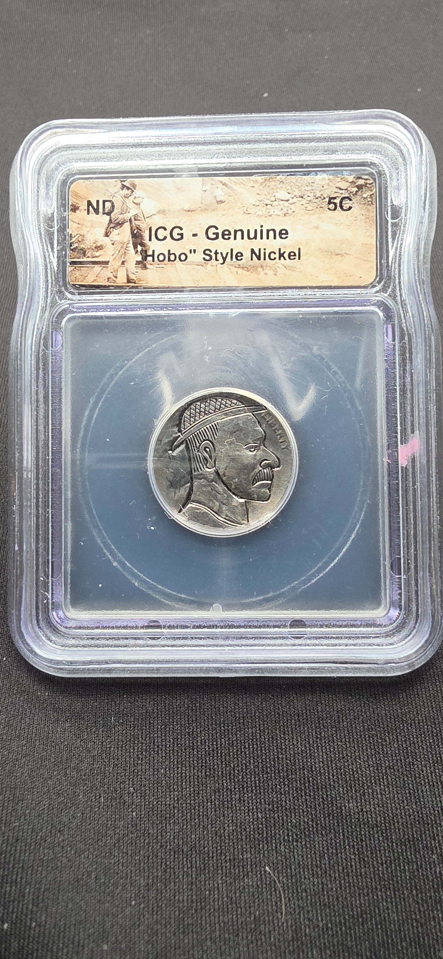 ICG Genuine “Hobo” Style Buffalo Nickel – Hand-Carved Folk Art Coin