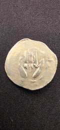 Medieval German Silver Heller c. 1300–1400 AD – Hand of God Type – Hammered Silver