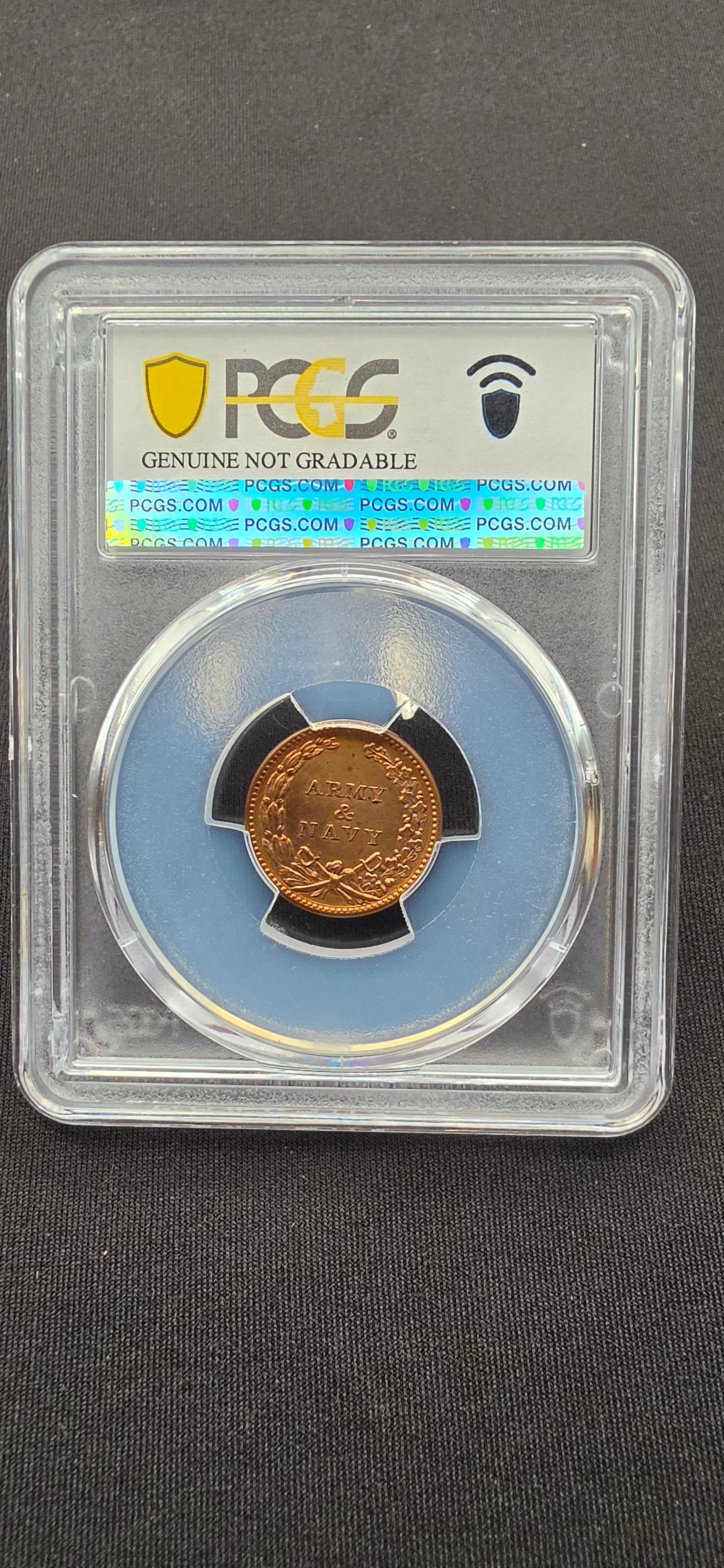 1863 Civil War Token Washington Army & Navy PCGS AU Detail Patriotic CWT”