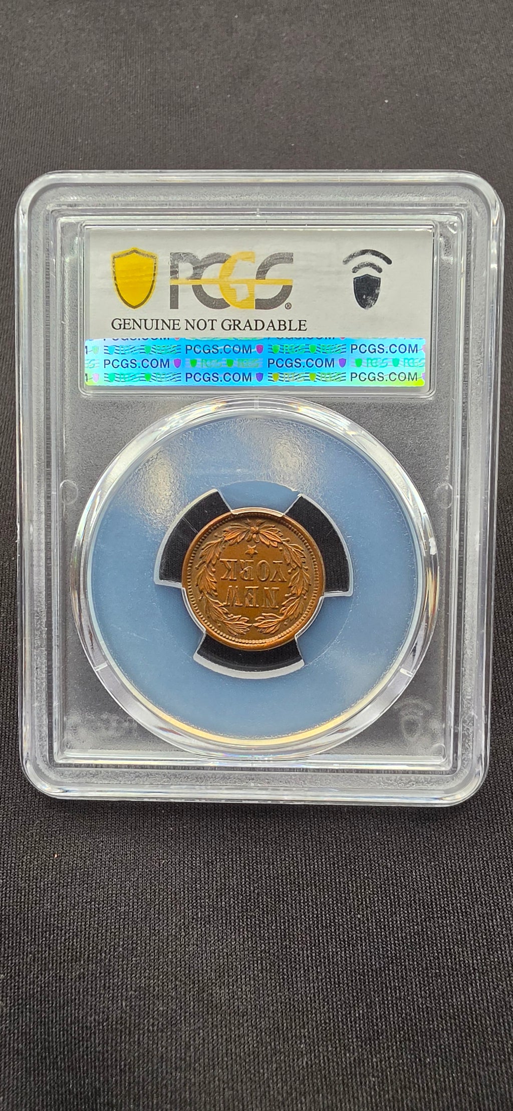 1863 Civil War Patriotic Token – Washington / NEW YORK – PCGS Genuine Cleaned AU Detail