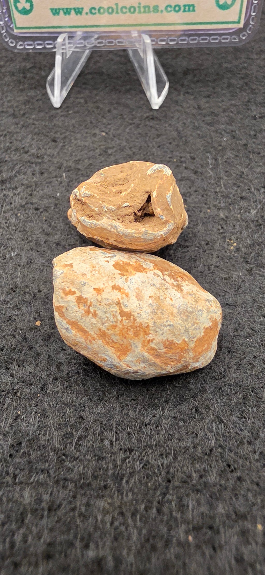 Battle of Kennesaw Mountain mortar fuse adapter with fuse intact and 2 "minie balls bullets"