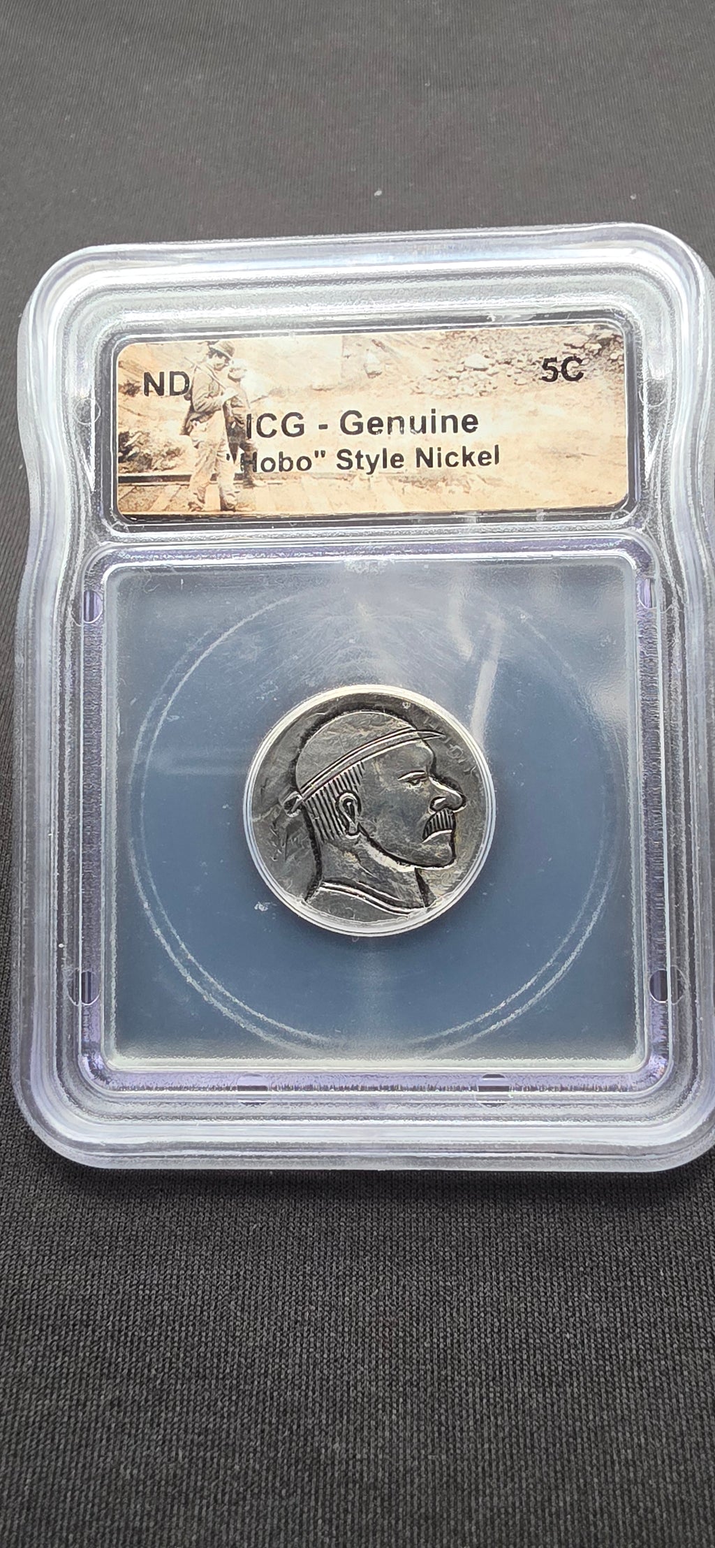 ICG Genuine “Hobo” Style Buffalo Nickel – Hand-Carved Folk Art Coin