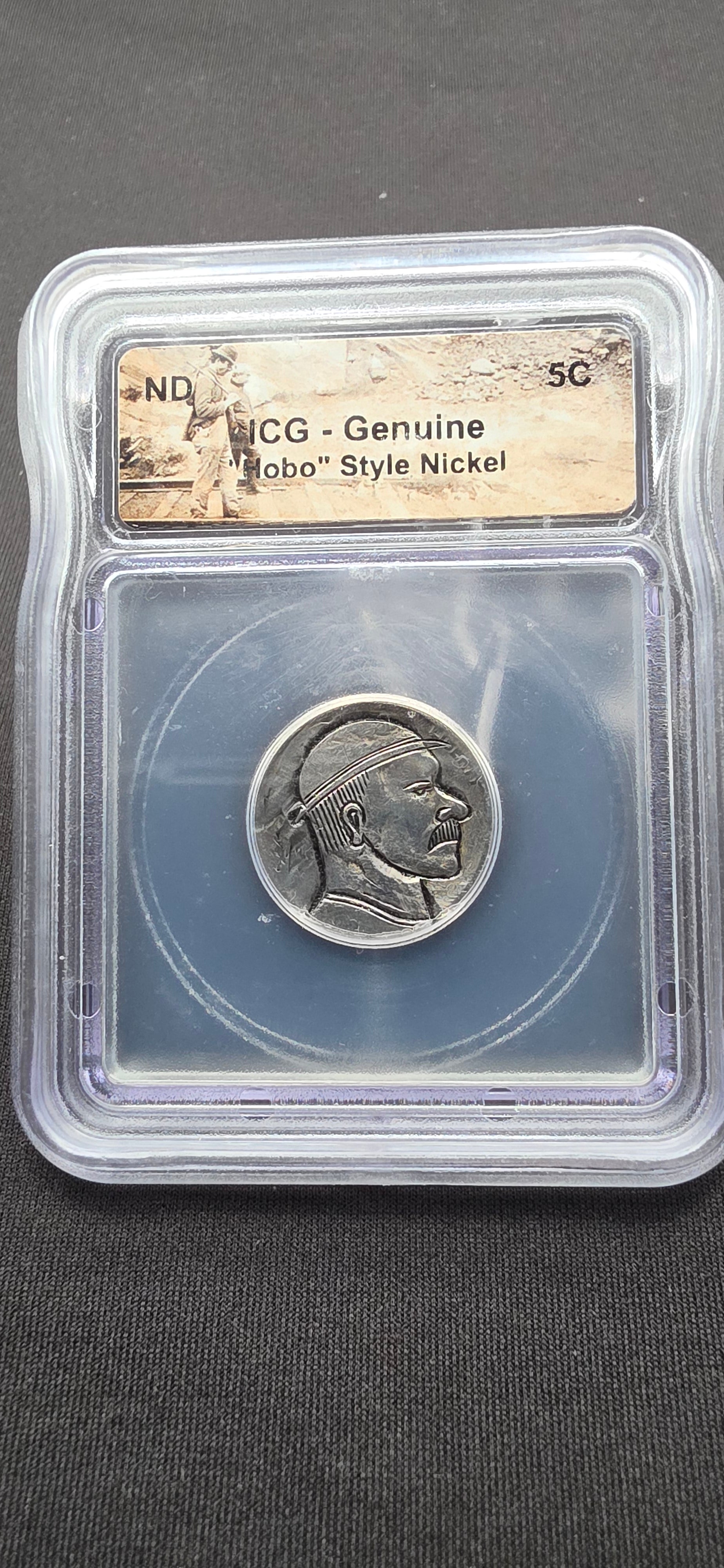 ICG Genuine “Hobo” Style Buffalo Nickel – Hand-Carved Folk Art Coin