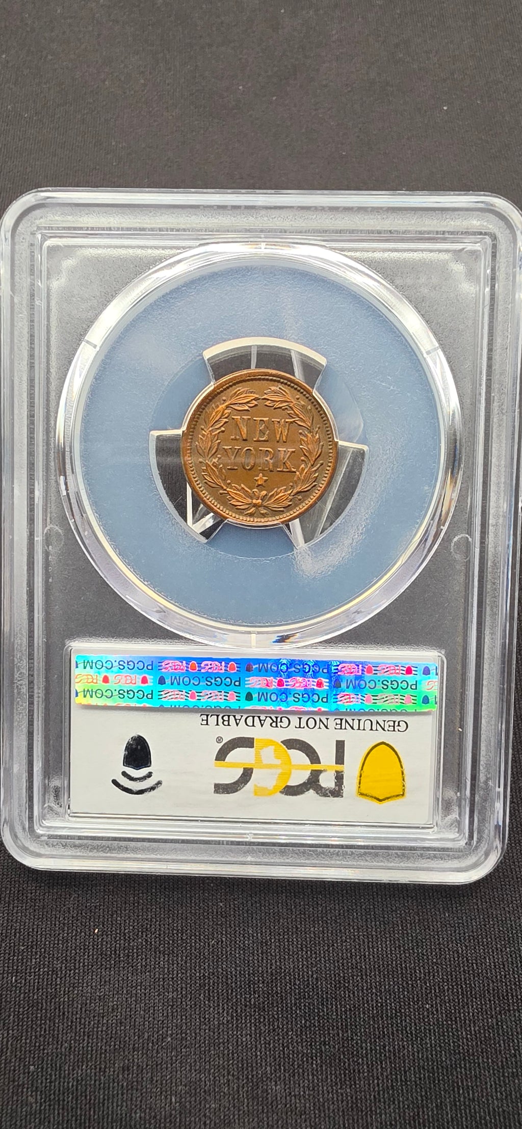 1863 Civil War Patriotic Token – Washington / NEW YORK – PCGS Genuine Cleaned AU Detail