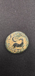 Ancient Roman Provincial Bronze – Tyche & Ram Under Crescent – Zodiac Aries Type”