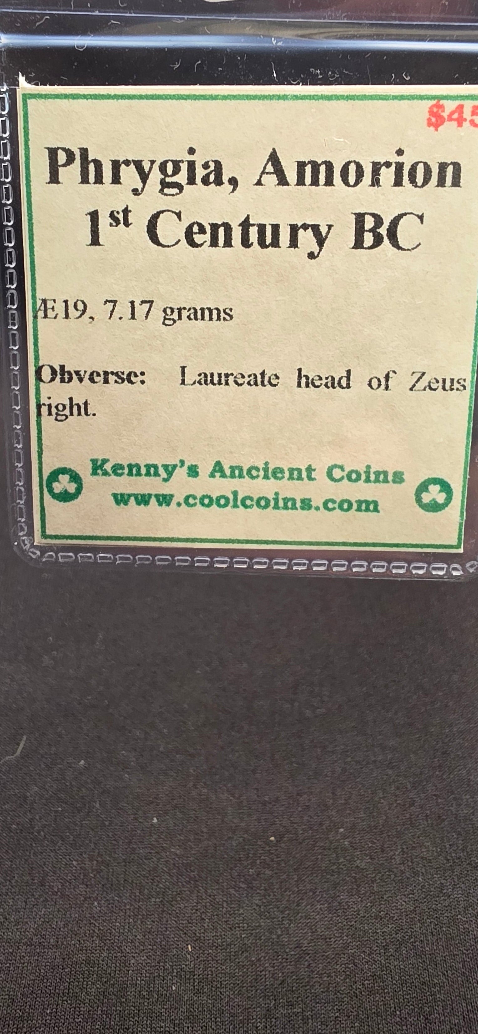 Phrygia, Amorion AE19 Bronze – 1st Century BC