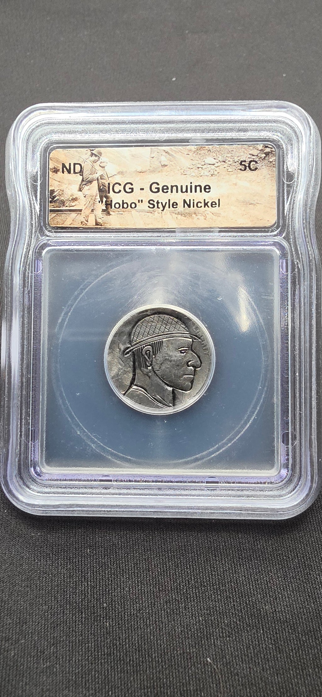 ICG Genuine “Hobo” Style Buffalo Nickel – Hand-Carved Folk Art Coin