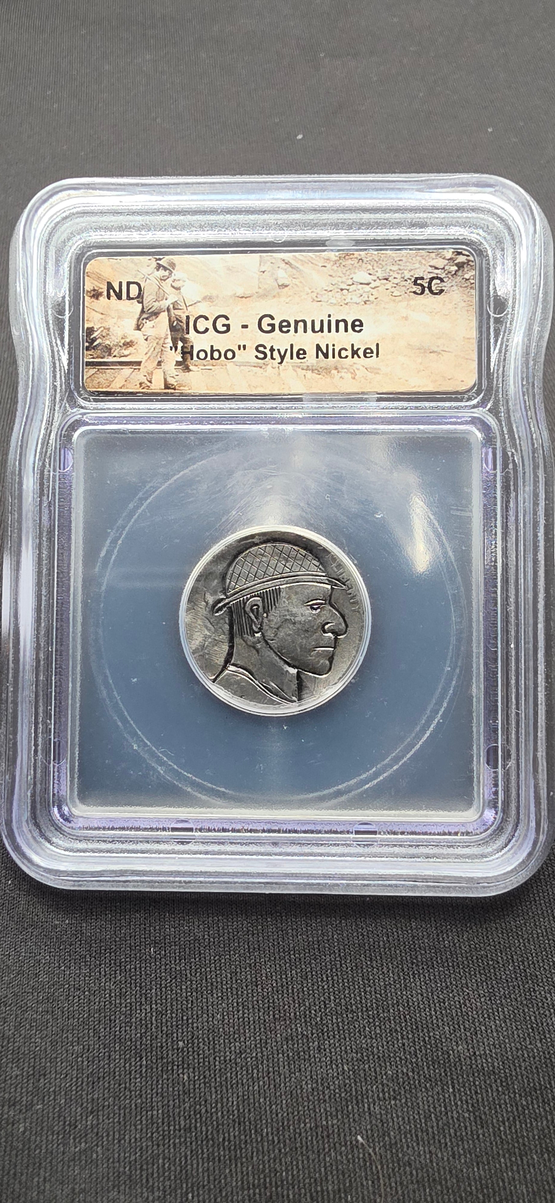 ICG Genuine “Hobo” Style Buffalo Nickel – Hand-Carved Folk Art Coin
